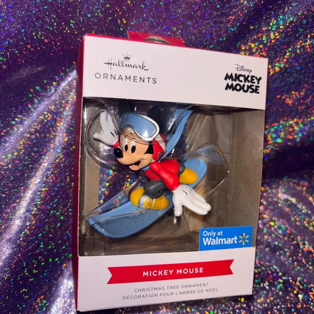 Mickey Mouse Snowboarding Christmas Ornament